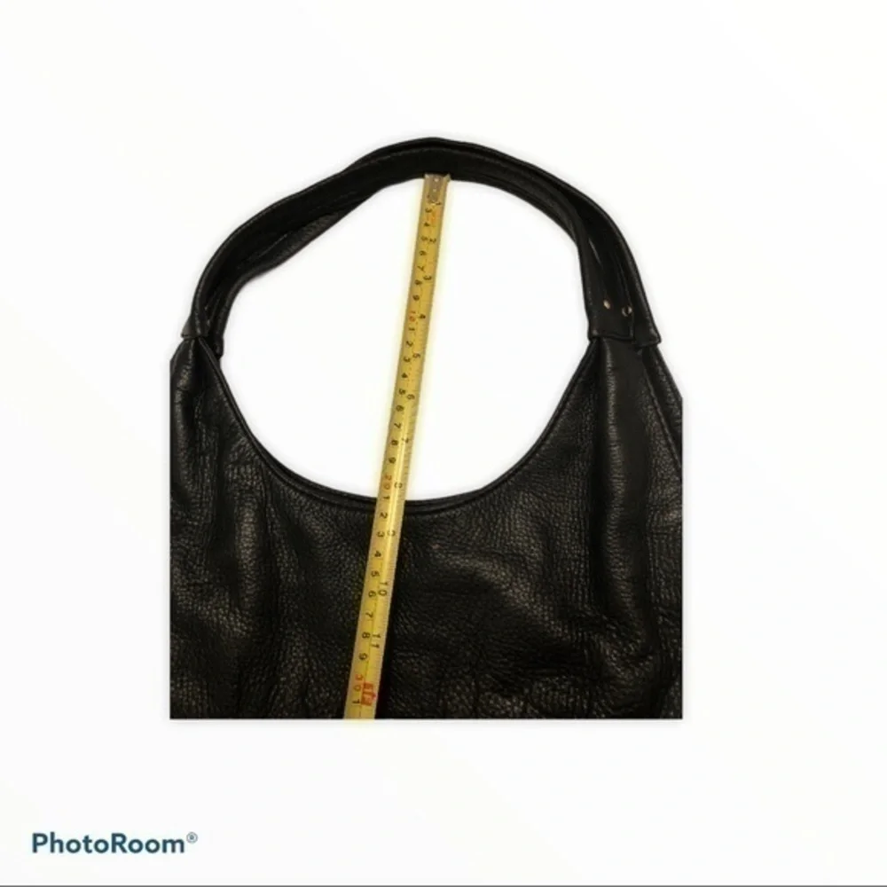 Michael kors black leather hobo bag purse